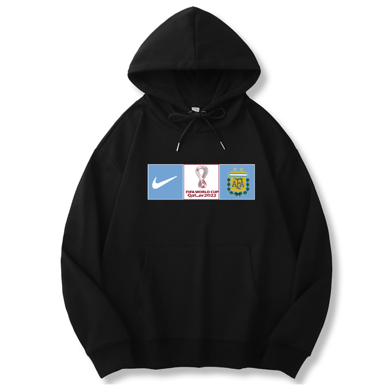 Men's Argentina World Cup Soccer Hoodie Black Men's Argentina World Cup Soccer Hoodie Black